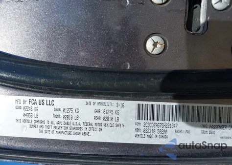 2016 Dodge Challenger Sxt from USA, damaged, VIN 2C3CDZAG7GH221347